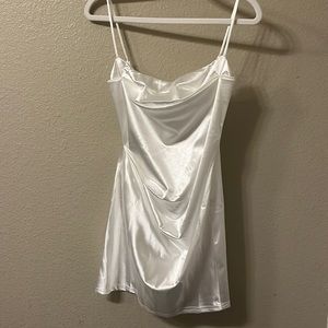 Ruby Draped Bodycon Dress in White